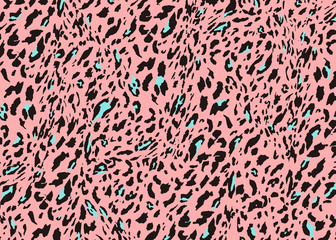 Pink Leopard skin pattern design. Leopard print vector illustration background. Wildlife fur skin design illustration for print, web, home decor, fashion, surface, graphic design