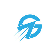letter g arrow up simple geometric logo vector