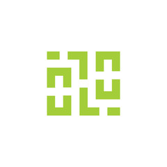 square geometric maze line logo vector