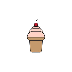 ice cream cup vector icon concept, isolated on white background