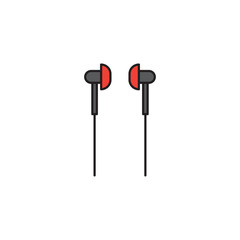 in ear headphones vector icon concept, isolated on white background
