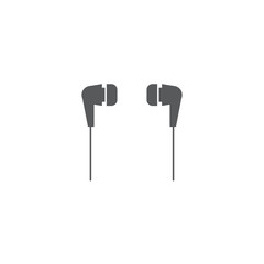 in ear headphones vector icon concept, isolated on white background