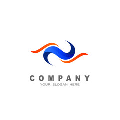 Wave logo with a simple look, wave and letter n