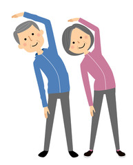 シニアカップル　ストレッチ