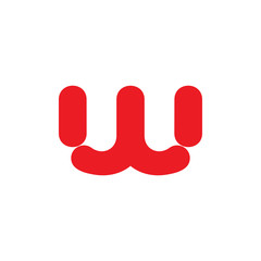 letter w simple curves geometric logo vector