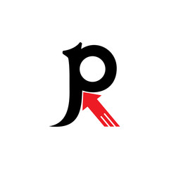 Obraz premium letter pr arrow logo vector