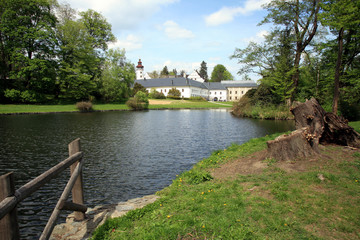 Fototapeta premium View on small, romantic place in Czech Republic, castle Velke Losiny. 