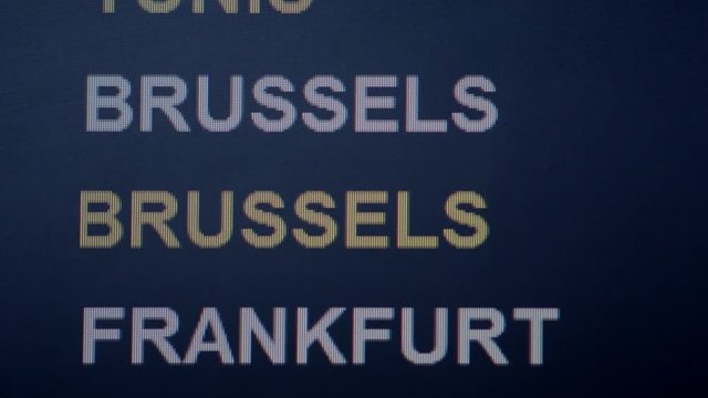Flight information board at the airport FIDS