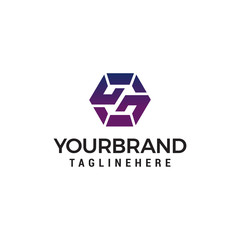 letter z hexagon logo design concept template vector