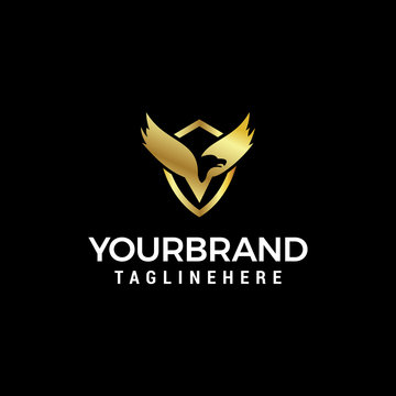Luxury bird wing logo design concept template vector