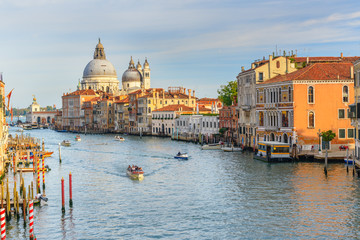 View of Grand Canal from Bridge Ponte dell'Accademia. Venice. Italy - obrazy, fototapety, plakaty