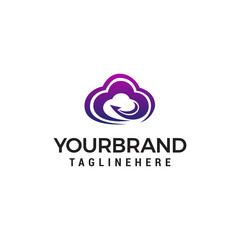 cloud faster logo design concept template vector