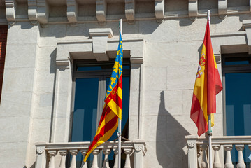 Flagge von Spanien und Katalonien