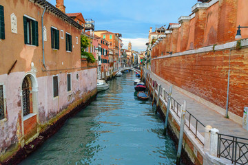 Fototapeta na wymiar View of Canal Rio de la Fornace. Venice. Italy