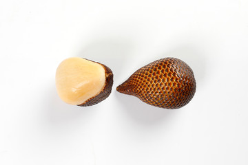 Buah Salak Snake skin fruit on white background