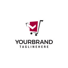 cart logo design concept template vector
