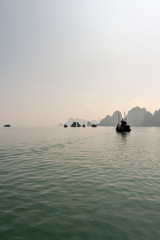 Naklejka na ściany i meble Cruising on Halong bay in Vietnam