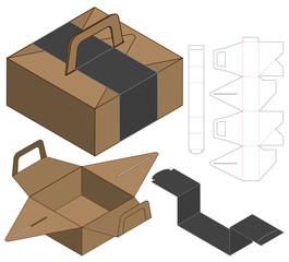 Box packaging die cut template design. 3d mock-up