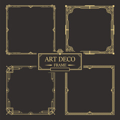 Art deco border and frame set vector © lumyaisweet