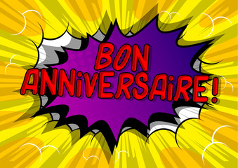 Happy Birthday Comic Book Word Retro Cartoon Popup Style Expressions Colored Comic Bubbles And Balloons Animation On Doodle Background Wall Mural Noravector