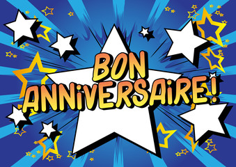 Happy Birthday Comic Book Word Retro Cartoon Popup Style Expressions Colored Comic Bubbles And Balloons Animation On Doodle Background Wall Mural Noravector