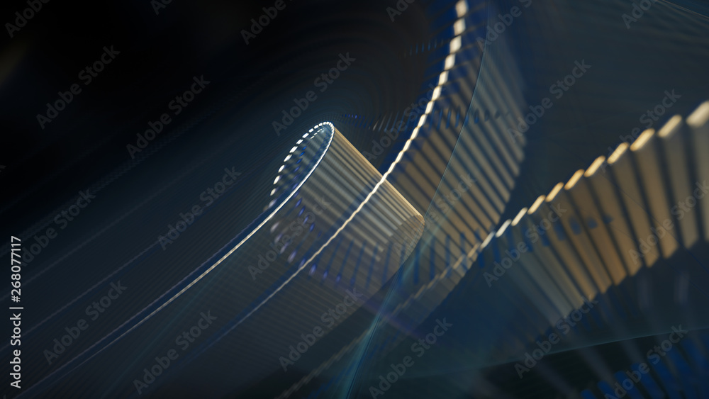 Fototapete abstract background. 3d illustration. fractal graphics composition of dots, waves and rays of light.