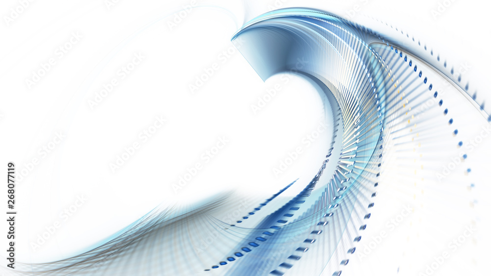 Fototapete abstract background. 3d illustration. fractal graphics composition of dots, waves and rays of light.