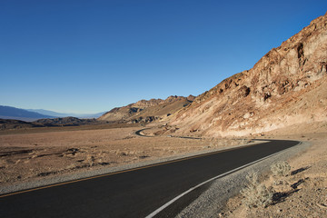 Winding road in Death Valley, California.