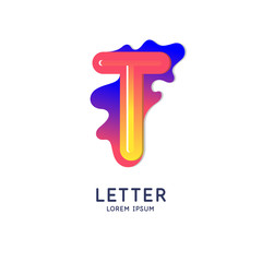 The letter T of the Latin alphabet. Display character in a bright contemporary style.