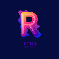 The letter R of the Latin alphabet. Display character in a bright contemporary style.