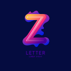 The letter Z of the Latin alphabet. Display character in a bright contemporary style.