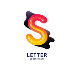 Obraz premium The letter S of the Latin alphabet. Display character in a bright contemporary style.