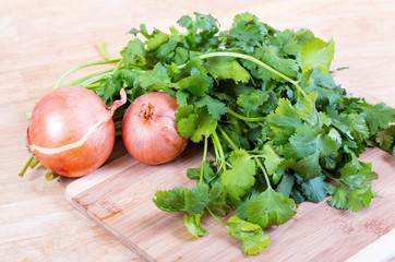 Onion and cilantro.