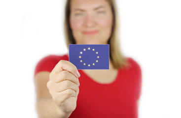 woman with eu card