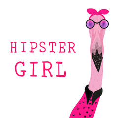 Hipster flamingo