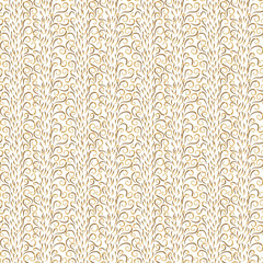 Modern curved vector seamless pattern. Abstract golden curls on white background. Template for design, textile, clothing, ceramic tile, wallpaper, wrapping, carton.
