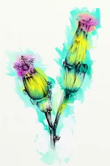 Fotobehang Abstract flowers oils painting art illustration © maxtor777