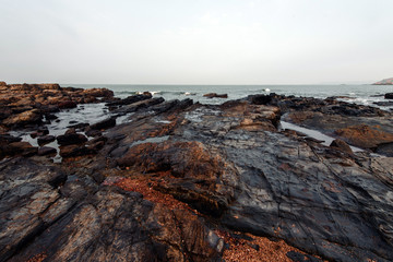 Fototapeta na wymiar Stone part of the coast in India