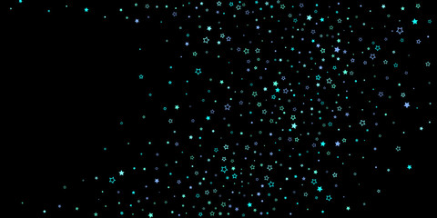 Blue, cyan, turquoise glitter stars, confetti.