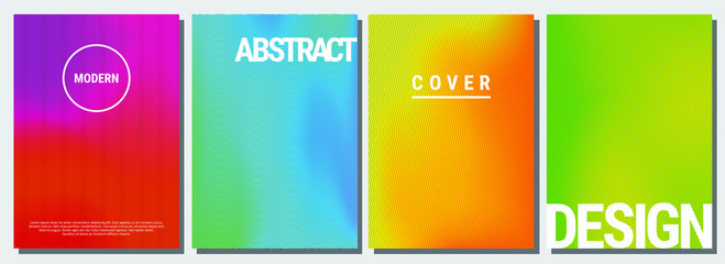 Set of abstract backgrounds. Modern geometric gradients. Template for banner, brochure, book cover, booklet and other design works. Vector illustration.