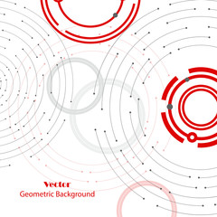 Geometric pattern with connected lines and dots.