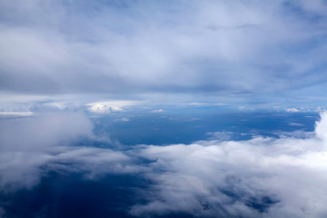 Naklejka na ściany i meble Aerial view of dramatic clouds.
