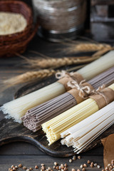 Gluten-free noodles of various kinds.