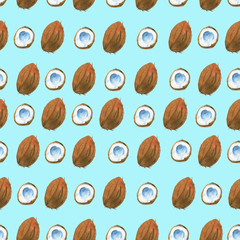 Coconut pattern. Tropical open coconut.