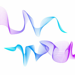 Abstract stripes gradient wave line art