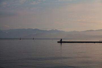 Fototapeta na wymiar Morning at Garda Lake