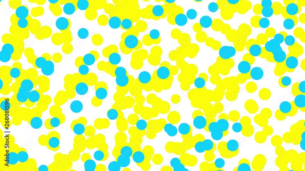 Poster Moving random polka dot. From empty background to fill out. 