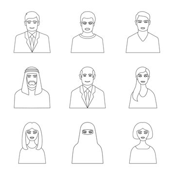 Vector design of character  and avatar sign. Collection of character  and person vector icon for stock.