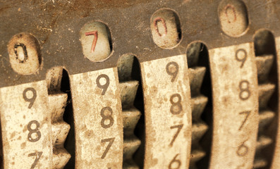 Vintage manual adding machine isolated - 700