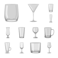 Isolated object of capacity and glassware sign. Collection of capacity and restaurant vector icon for stock.